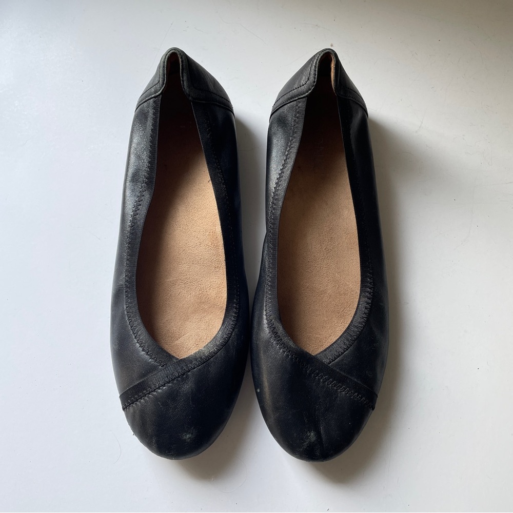 VIONIC Caroll Black Leather Orthotic Ballet Flat Comfort Shoe Professional FLAW - Picture 2 of 13